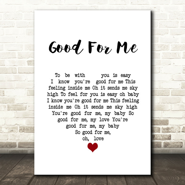 Above & Beyond Good For Me White Heart Song Lyric Quote Music Poster Print