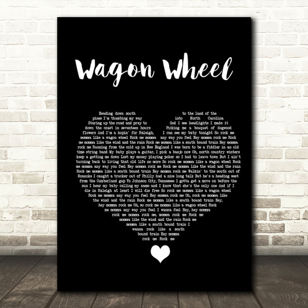 Darius Rucker Wagon Wheel Black Heart Song Lyric Quote Music Poster Print