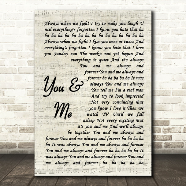 The Wannadies You & Me Vintage Script Song Lyric Quote Music Poster Print