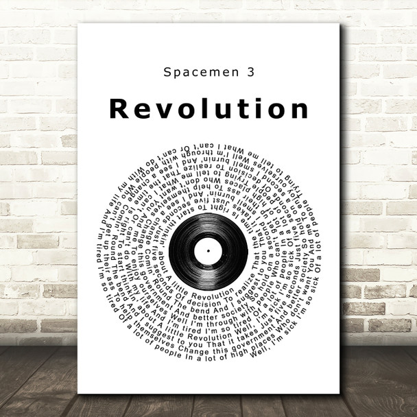 Spacemen 3 Revolution Vinyl Record Song Lyric Quote Music Poster Print