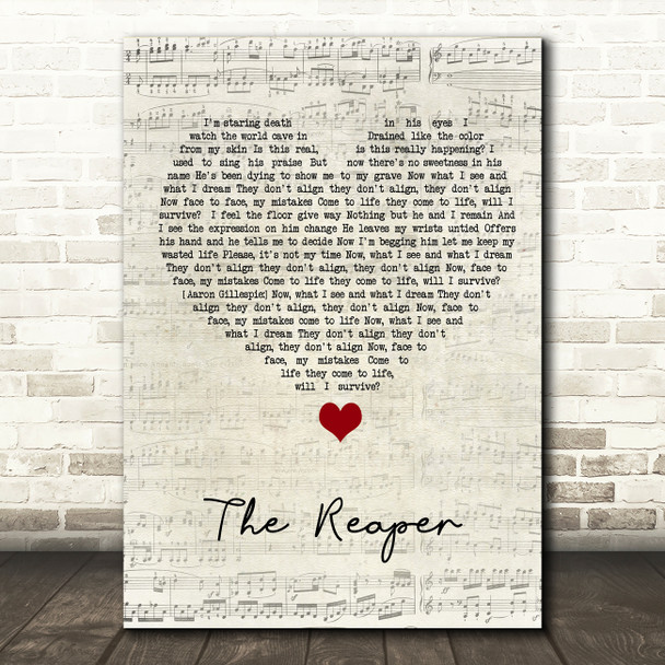 As It Is The Reaper Script Heart Song Lyric Quote Music Poster Print