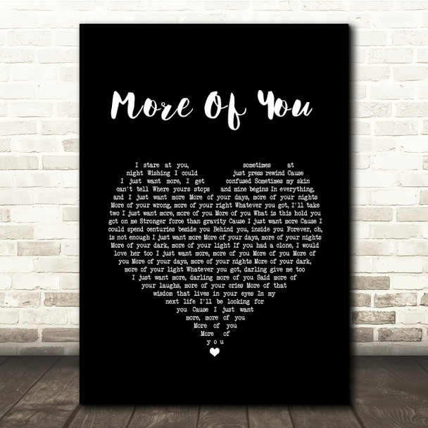 MAGIC! More Of You Black Heart Song Lyric Quote Music Poster Print