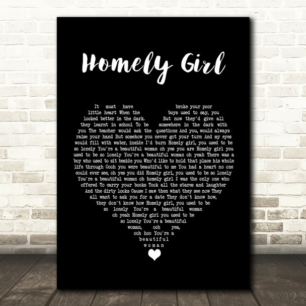 UB40 Homely Girl Black Heart Song Lyric Quote Music Poster Print