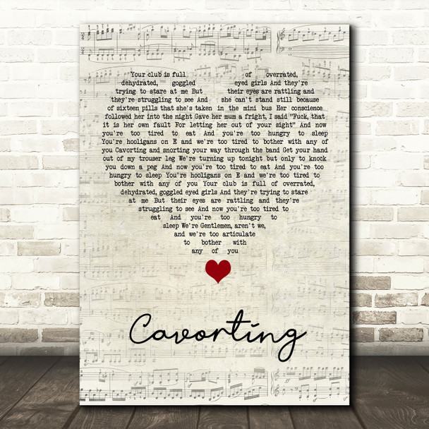 The Courteeners Cavorting Script Heart Song Lyric Quote Music Poster Print