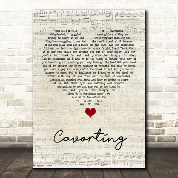 The Courteeners Cavorting Script Heart Song Lyric Quote Music Poster Print