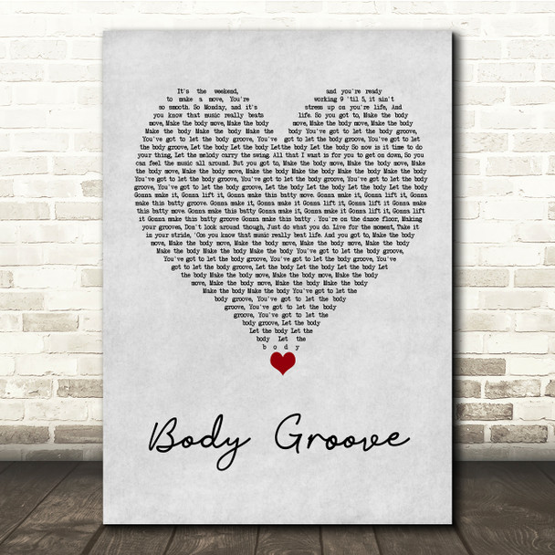 Architechs Body Groove Grey Heart Song Lyric Quote Music Poster Print