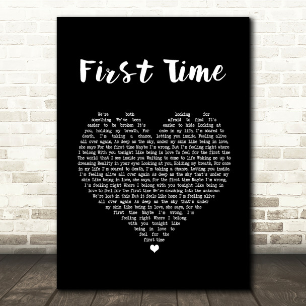 Lifehouse First Time Black Heart Song Lyric Quote Music Poster Print