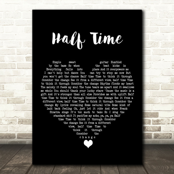 Amy Winehouse Half Time Black Heart Song Lyric Quote Music Poster Print