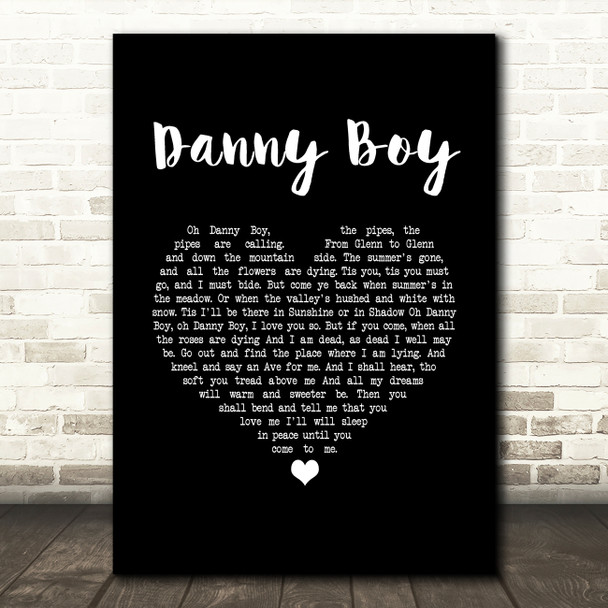 Eva Cassidy Danny Boy Black Heart Song Lyric Quote Music Poster Print