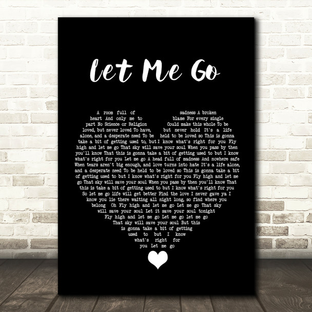 Gary Barlow Let Me Go Black Heart Song Lyric Quote Music Poster Print