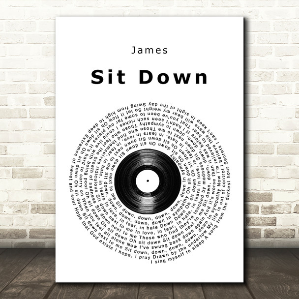 James Sit Down Vinyl Record Song Lyric Quote Music Poster Print