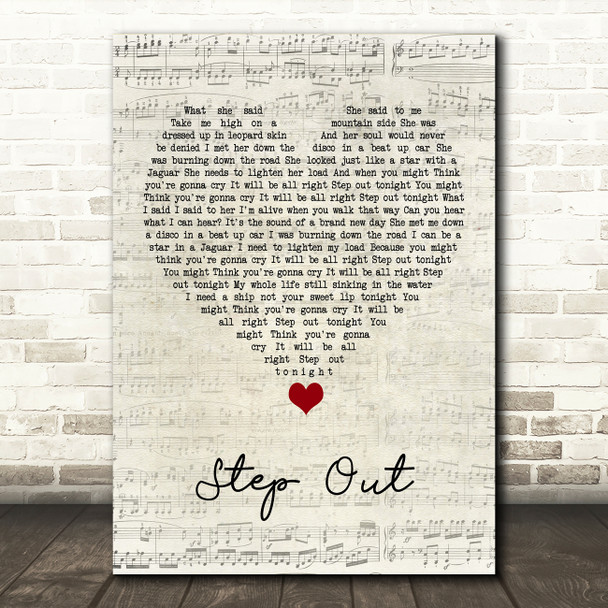 Oasis Step Out Script Heart Song Lyric Quote Music Poster Print