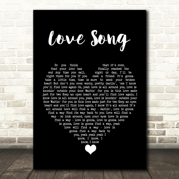 Tesla Love Song Black Heart Song Lyric Quote Music Poster Print