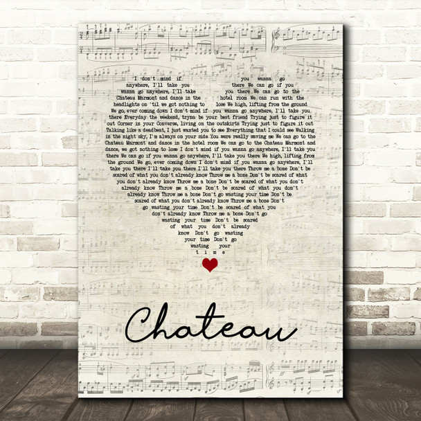 Angus & Julia Stone Chateau Script Heart Song Lyric Quote Music Poster Print