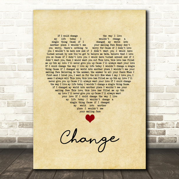 Lisa Stansfield Change Vintage Heart Song Lyric Quote Music Poster Print