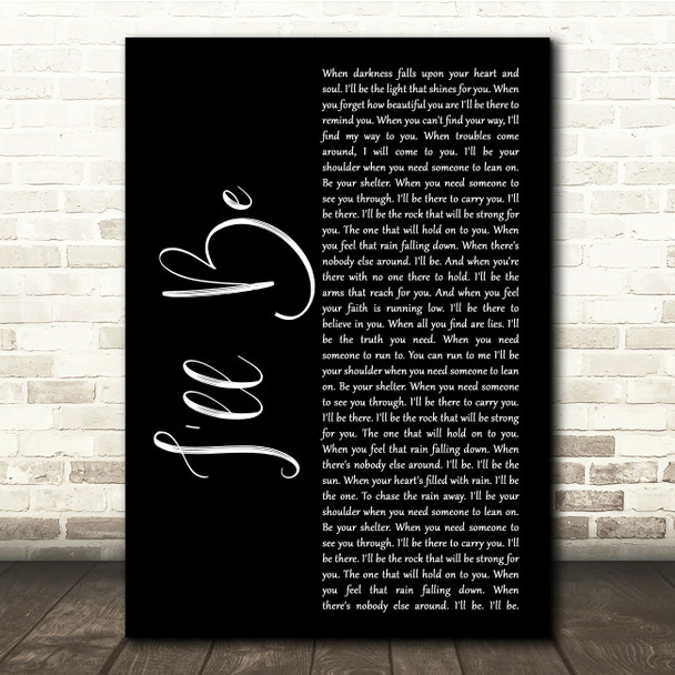 Reba McEntire I'll Be Black Script Song Lyric Quote Music Poster Print