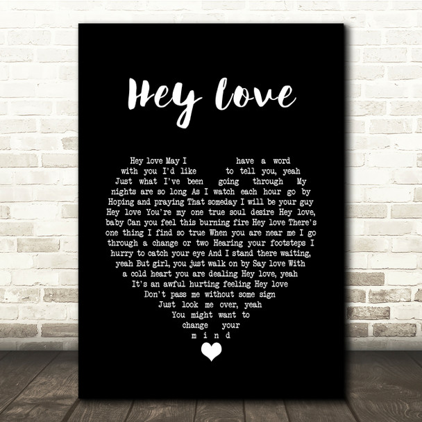 Stevie Wonder Hey Love Black Heart Song Lyric Quote Music Poster Print