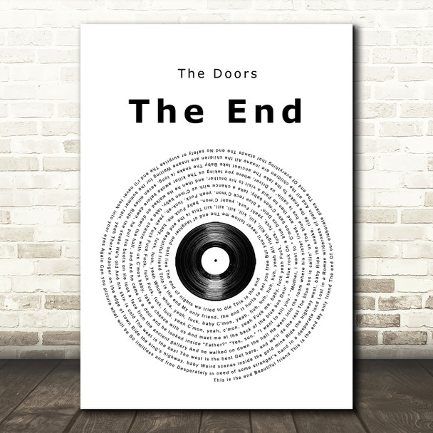 The Doors The End Vinyl Record Song Lyric Quote Music Poster Print