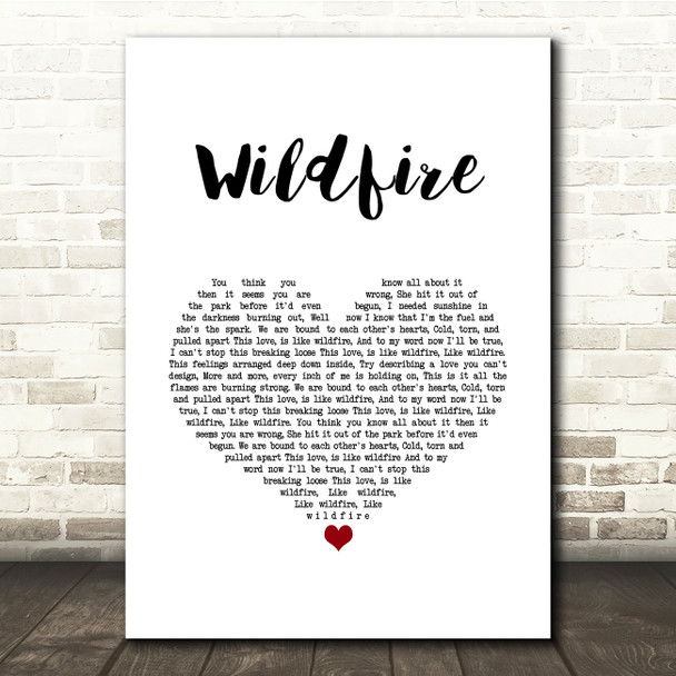 Seafret Wildfire White Heart Song Lyric Quote Music Poster Print