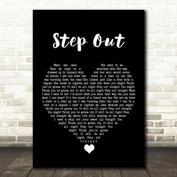 Oasis Step Out Black Heart Song Lyric Quote Music Poster Print
