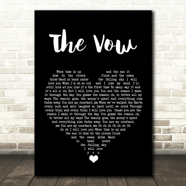 Ruth-Anne Cunningham The Vow Black Heart Song Lyric Quote Music Poster Print