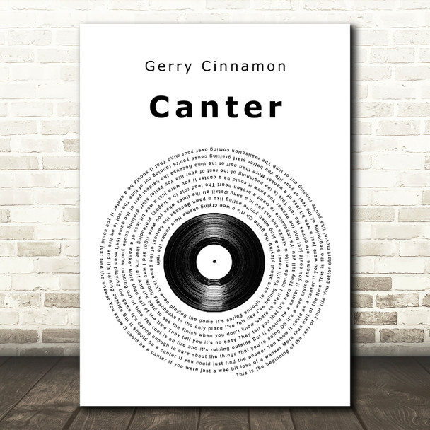 Gerry Cinnamon Canter Vinyl Record Song Lyric Quote Music Poster Print