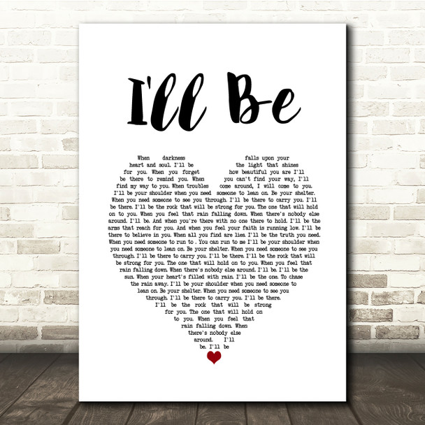 Reba McEntire I'll Be White Heart Song Lyric Quote Music Poster Print