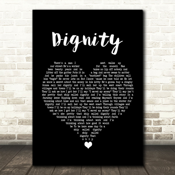 Deacon Blue Dignity Black Heart Song Lyric Quote Music Poster Print