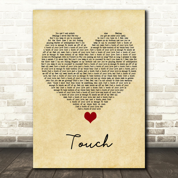 Little Mix Touch Vintage Heart Song Lyric Quote Music Poster Print