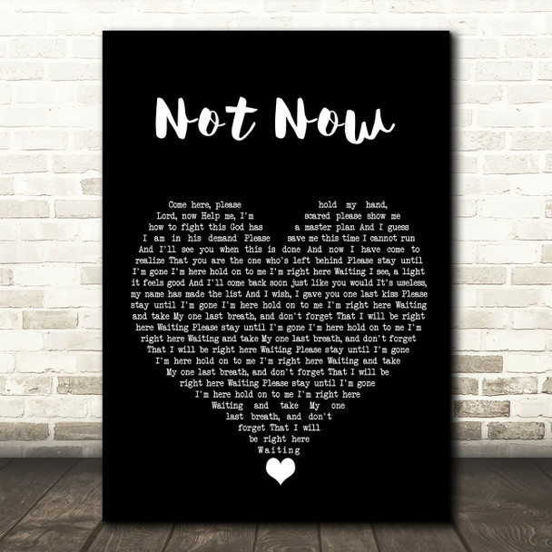 Blink-182 Not Now Black Heart Song Lyric Quote Music Poster Print