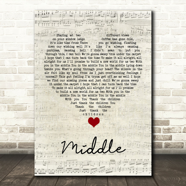 DJ Snake Middle Script Heart Song Lyric Quote Music Poster Print