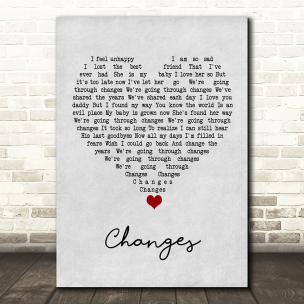 Kelly Osbourne Changes Grey Heart Song Lyric Quote Music Poster Print