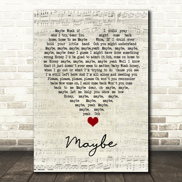 Janis Joplin Maybe Script Heart Song Lyric Quote Music Poster Print