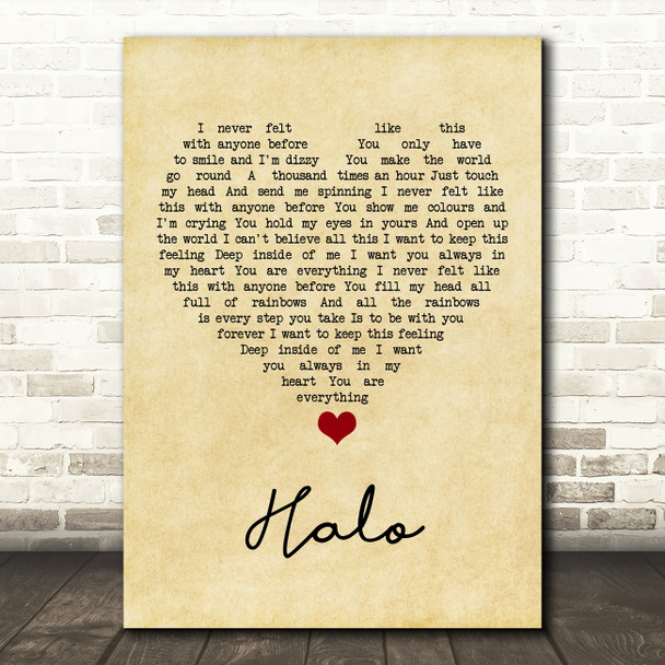 The Cure Halo Vintage Heart Song Lyric Quote Music Poster Print
