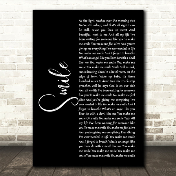 Sixx AM Smile Black Script Song Lyric Quote Music Poster Print