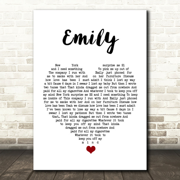 Catfish And The Bottlemen Emily White Heart Song Lyric Quote Music Poster Print