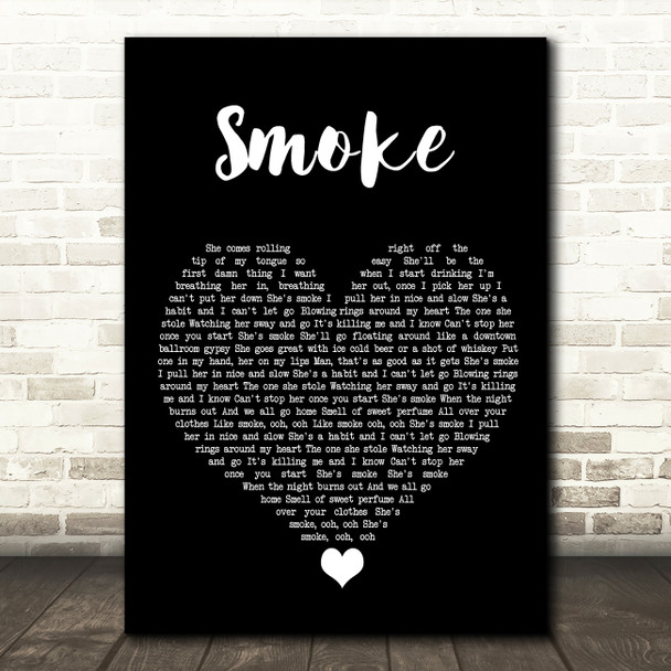 A Thousand Horses Smoke Black Heart Song Lyric Quote Music Poster Print