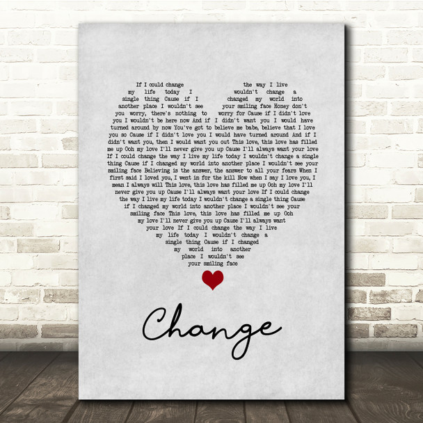 Lisa Stansfield Change Grey Heart Song Lyric Quote Music Poster Print