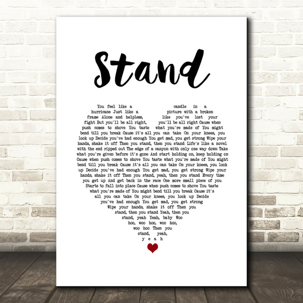 Rascal Flatts Stand White Heart Song Lyric Quote Music Poster Print