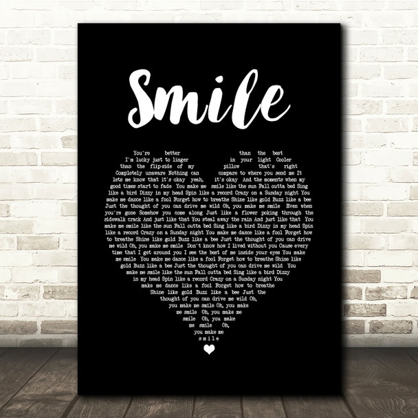 Uncle Kracker Smile Black Heart Song Lyric Quote Music Poster Print