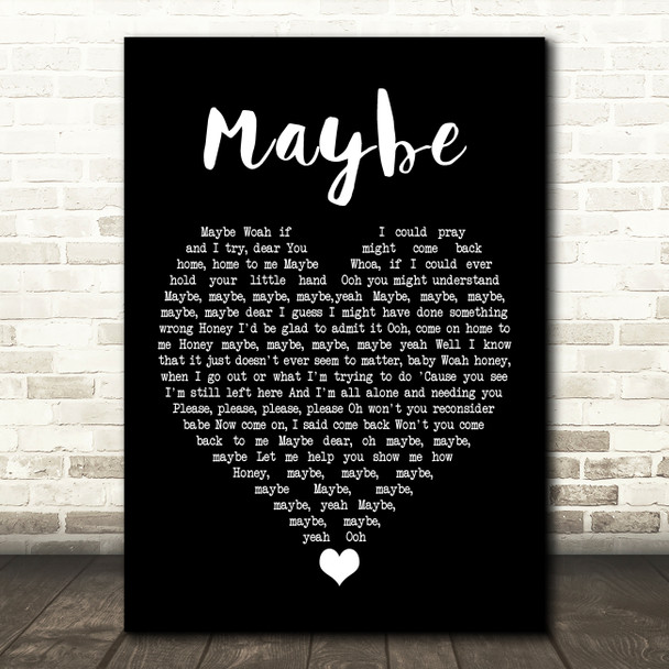 Janis Joplin Maybe Black Heart Song Lyric Quote Music Poster Print