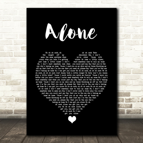 Jessie Ware Alone Black Heart Song Lyric Quote Music Poster Print