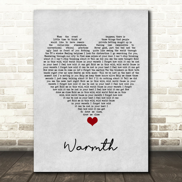 Bastille Warmth Grey Heart Song Lyric Quote Music Poster Print