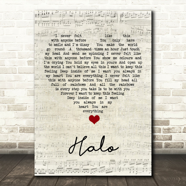 The Cure Halo Script Heart Song Lyric Quote Music Poster Print