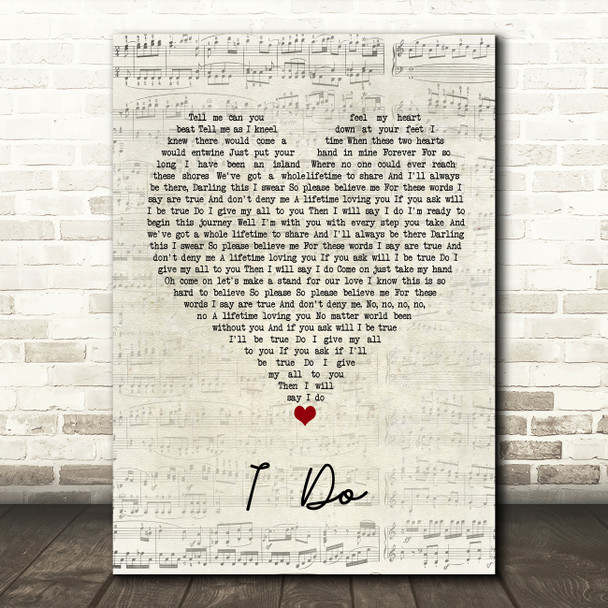 Westlife I Do Script Heart Song Lyric Quote Music Poster Print