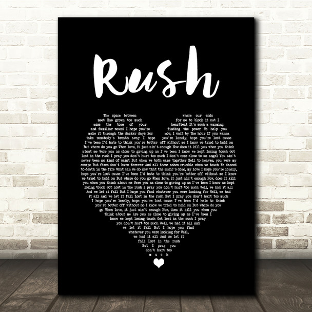 Lewis Capaldi Rush Black Heart Song Lyric Quote Music Poster Print