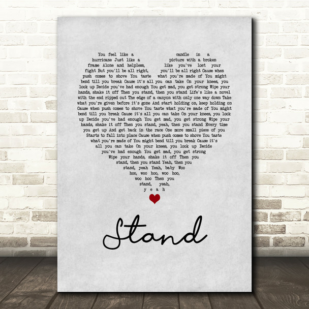 Rascal Flatts Stand Grey Heart Song Lyric Quote Music Poster Print