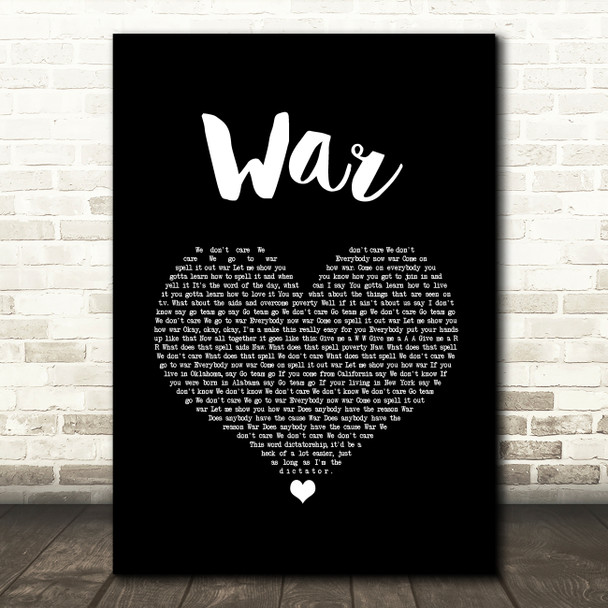 Good Charlotte War Black Heart Song Lyric Quote Music Poster Print