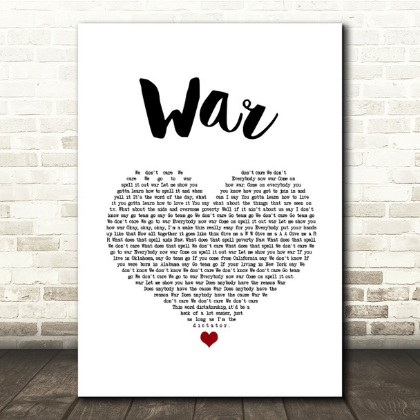 Good Charlotte War White Heart Song Lyric Quote Music Poster Print