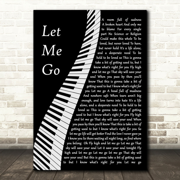 Gary Barlow Let Me Go Piano Song Lyric Quote Music Poster Print